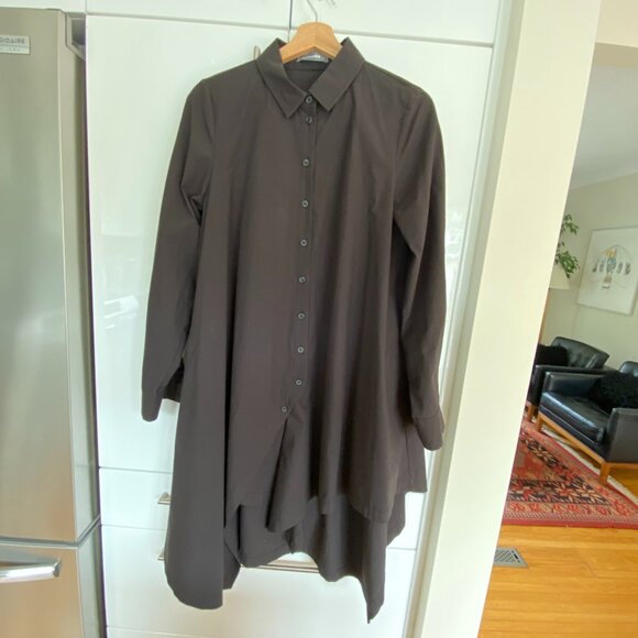 Alembika black long A-line shirt tunic sz 1 long lagenlook - Picture 1 of 8
